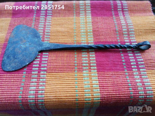Старинна шпатула за пещ от ковано желязо , снимка 6 - Антикварни и старинни предмети - 36609119