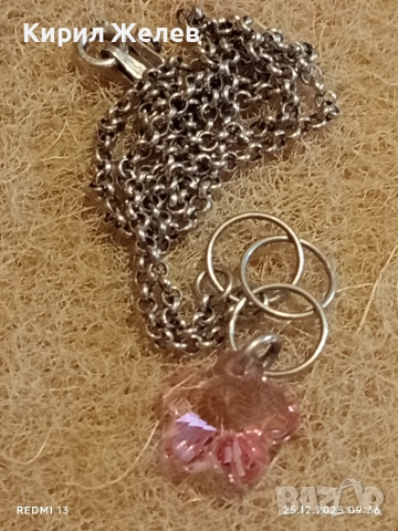 Сребърно колие бохо стил с флорален мотив РОЗОВ КВАРЦ елегантен дизайн 50986, снимка 7 - Колиета, медальони, синджири - 52895582