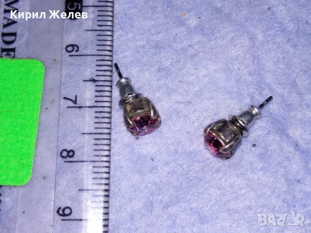 НЕЖНИ СРЕБРИСТИ СКЪПОЦЕННИ ВИНТИДЖ ОБЕЧКИ от БЛАГОРОДНА СТОМАНА с ФАСЕТИРАН АМЕТИСТ 36949