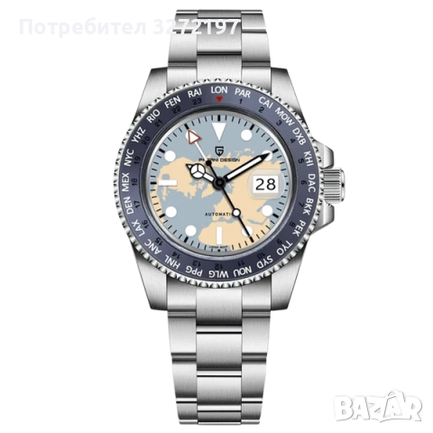PAGANI DESIGN автоматичен часовник с Японски механизъм SEIKO NH34 GMT,стъкло сапфир,водоустойчив, снимка 9 - Мъжки - 45695170