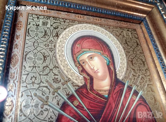 ОБР. ПР. БЦЫ СЕМИСТРЕЛЬНАЯ РУСКА ИЗТОЧНОПРАВСЛАВНА ИКОНА МНОГО КРАСИВА ИЗРАБОТКА ДЪРВЕНА РАМКА 47600, снимка 13 - Икони - 47908812