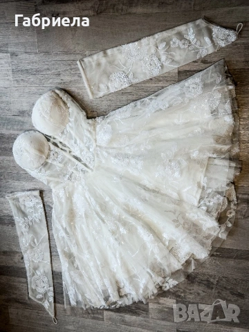 Нова къса бяла рокля с корсет
