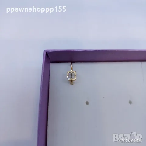 Единична златна обеца Сърце с циркон 14K (585) – 0.50 гр.