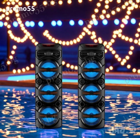 Голяма тонколона 95см. 3х8 инча с безжичен микрофон, дистанционно, RGB, снимка 9 - Тонколони - 52596202