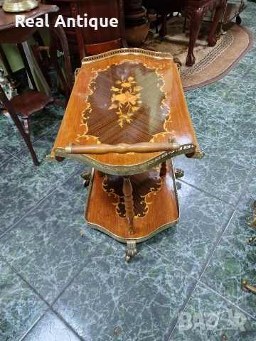 Уникална антикварна английска количка за сервиране , снимка 2 - Антикварни и старинни предмети - 52926835