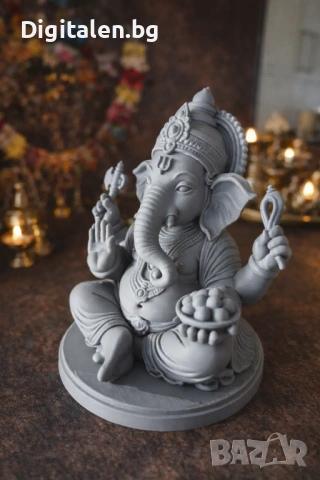 Дизайнерска декоративна фигурка Ганеша – 12 см (PLA), снимка 2 - Декорация за дома - 53992992