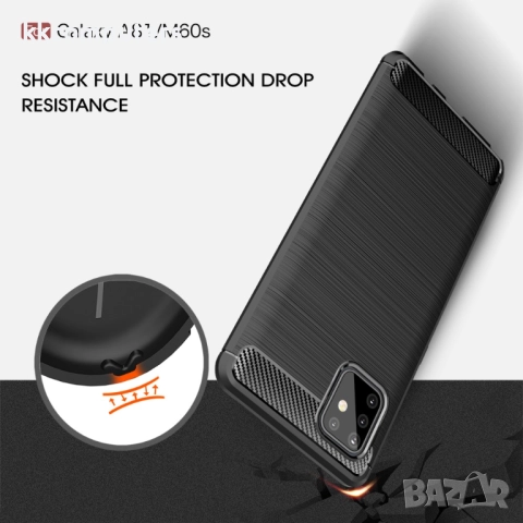 Samsung Galaxy A81/Note 10 Lite Удароустойчив Carbon Fiber Калъф и Протектор, снимка 8 - Калъфи, кейсове - 52240782