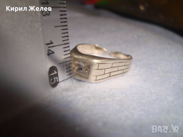 СТАР СРЕБЪРЕН СКЪПОЦЕНЕН РЕГУЛИРУЕМ АРТ ПРЪСТЕН СРЕБРО 925 с ЮВЕЛИРНО ФАСЕТИРАН МОЙСАНИТ 27202, снимка 13 - Пръстени - 36817797