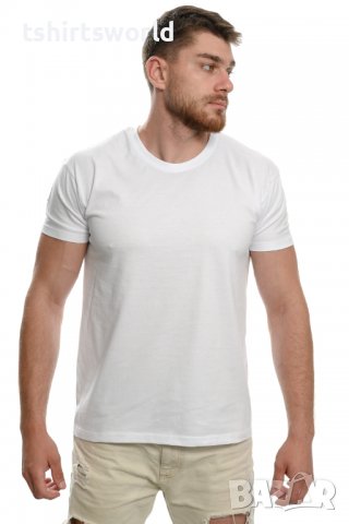 Нова мъжка изчистена тениска в бял цвят, снимка 4 - Тениски - 37670567