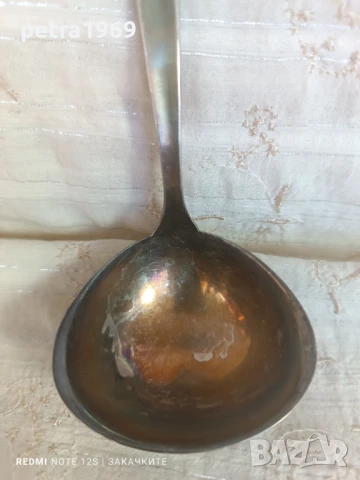 Малък посребрен черпак с маркировка, снимка 2 - Прибори за хранене, готвене и сервиране - 50627844