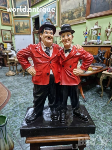 Чудесна антикварна английска фигура Лоръл и Харди , снимка 2 - Антикварни и старинни предмети - 53249133