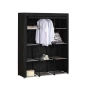 Декоративен гардероб, Стоманена рамка, Черен, 131x46x169см , снимка 2