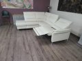 Кремав кожен ъглов диван MM-ZE1148 с електрически релакс механизъм, снимка 10