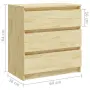 vidaXL Нощно шкафче, 60x36x64 см, бор масив, снимка 9