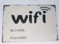 Дървена табела с надпис WiFi , снимка 1