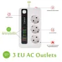 Разклонител с защита от претоварване, 3 AC изхода + 6 USB, снимка 3