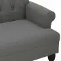 vidaXL Пейка с облегалка, тъмносива, 120x62x75,5 см, плат, снимка 7