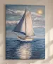 картина Лодка в тихо море, снимка 1
