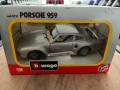 Метална колекционерска количкa BBURAGO PORSCHE 959 мащаб 1:24, снимка 10