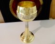 Царски бронзов бокал,чаша за вино 500 мл.,лози,грозде , снимка 3