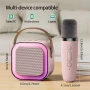 Комплект от блутут колонка  и 2 караоке микрофона с LED цветове, безжичен, Bluetooth, вокалн, снимка 2