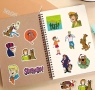 50 бр Скуби Ду Scooby Doo самозалепващи лепенки стикери украса декор картонена торта ръчна изработка, снимка 2