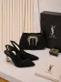 Yves Saint Laurent Дамски Черни Обувки На Ток Код E148, снимка 5