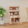 vidaXL Висок шкаф, 67x40x108,5 см, борово дърво масив, снимка 3