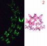 3D 12 бр светещи неон фосфор pvc лилави розови и самозалепващи пеперуди декорация за стена и мебел, снимка 2