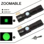 Фенер със зелена светлина, ZOOM функция, USB зареждане, снимка 4