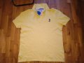 U S Polo Assn маркова тениска бродирано лого жълта памук размер реален Л