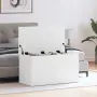 vidaXL Сандък за съхранение, бял, 84x42x46 см, инженерна дървесина, снимка 2