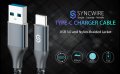 Syncwire USB 3.0 към Type-C кабел, бързо зареждане и синхронизиране, найлонова оплетка - 180 см, снимка 2