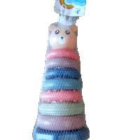 Рингове за низане с мече в пастелни  цветове, снимка 1 - Игри и пъзели - 38226025