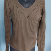 Памучен спортен пуловер с шпиц деколте "InWear" / голям размер , снимка 1 - Блузи с дълъг ръкав и пуловери - 15989750
