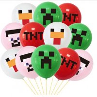 TNT Minecraft Майнкрафт Обикновен надуваем латекс латексов балон парти хелий или газ, снимка 6 - Други - 27848756