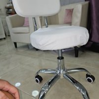 Козметичен стол - табуретка за педикюр A-007- 39/45 см - черна/бяла, снимка 8 - Педикюр и маникюр - 33684425