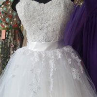 къса бална официална сватбена рокля в цвят и размер по заявка, снимка 4 - Сватбени рокли - 30563103