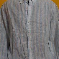 Мъжка риза 55% лен р-р M, снимка 1 - Ризи - 35379787