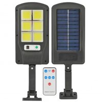 Улична соларна лампа със 128 COB LED диода с 3 режима, дистанционно, сензор за движение и фотоклетка, снимка 3 - Къмпинг осветление - 32131018