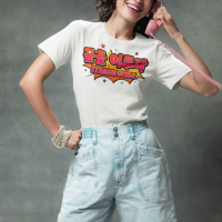 Дамска памучена тениска с щампа "Kkumeul iruda" (Следвай своите мечти) на Корейски, снимка 4 - Тениски - 44570382
