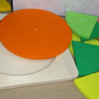 Фракционен диск. Fraction disc Дървена игра геометрия за деления и обучение, снимка 7 - Образователни игри - 36584842