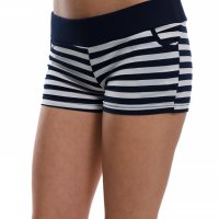 Дамски моряшки шорти, къси панталони на тъмносиньо и бяло райе, снимка 4 - Къси панталони и бермуди - 30312787
