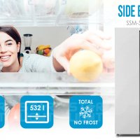Хладилник Side by side Star-Light SSM-532FWH, 532 л, Клас A+, Дисплей, Total No frost, H 178cm, Бял, снимка 2 - Хладилници - 37601804