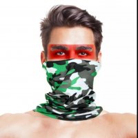 Бандана маска зелен камуфлаж / други, снимка 1 - Шалове - 31633091