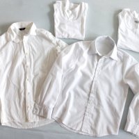 Лот от 2 броя бели ризи и 2 броя потници за дете на 9-10 г. , снимка 1 - Детски Блузи и туники - 38873789