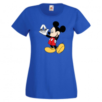 Дамска тениска Mickey Mouse Renault .Подарък,Изненада,, снимка 2 - Тениски - 36528849