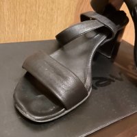 Черни сандали на нисък ток, 37 номер, снимка 5 - Сандали - 34559491