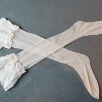 S/M луксозни бели чорапи с ликра за жартиери, снимка 1 - Бельо - 40165813
