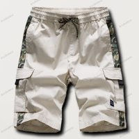 Мъжки карго къси панталони с джоб с шнур с еластична талия, 4цвята - 023, снимка 2 - Къси панталони - 40540502